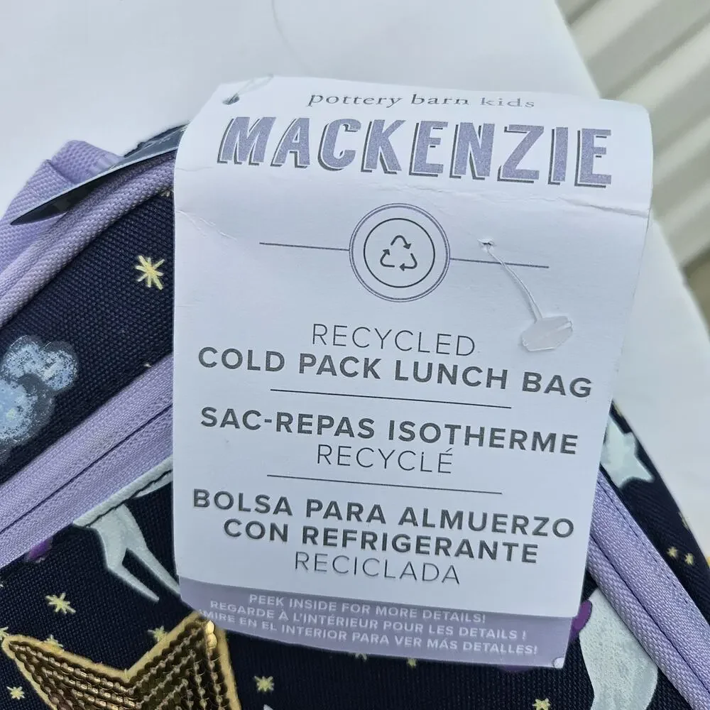 Pottery Barn Kids Mackenzie Unicorn Small Backpack w/Matching Lunch Bag NEW!
